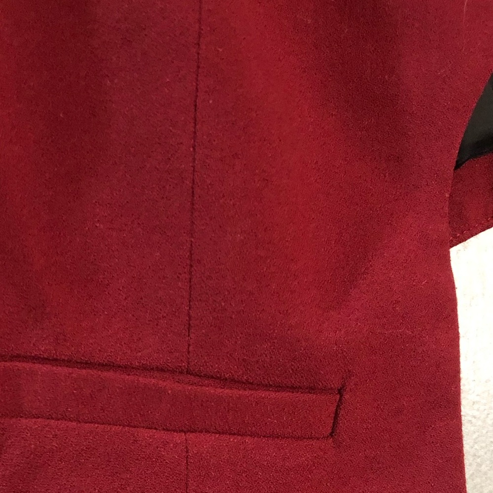 Crop Over coat Size 10 women’s open jacket dark red smart casual work - Picture 9 of 10